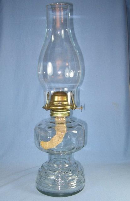Pressed Glass Oil Lamp Glass Chimney - Vintage lighting