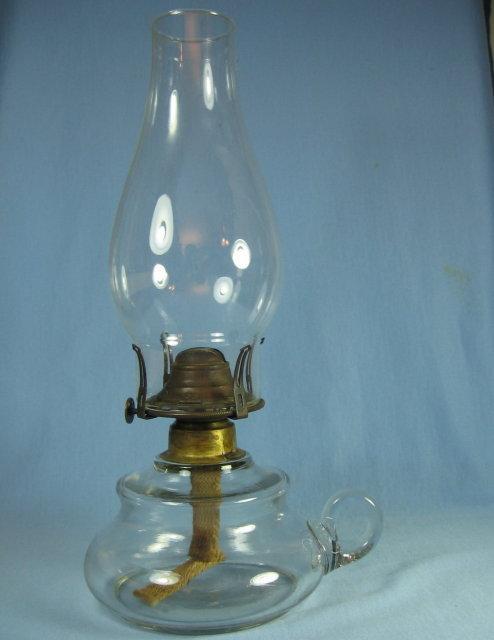 Pressed Glass Oil Lamp Glass Chimney - Vintage lighting