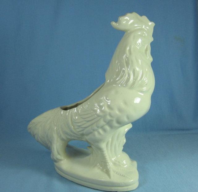 ROOSTER Chicken Flower Planter - Vintage Blanc De Chine pottery