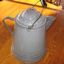 HUGE Graniteware Coffee Kettle - Boiler Pot - Antique metalware