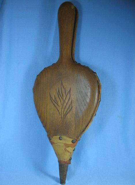 Fireplace BELLOWS - Oak & Leather tool