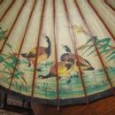 Antique Japanese PARASOL - Oriental Rice Paper and Bamboo Ethnographic Collectible