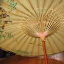 Antique Japanese PARASOL - Oriental Rice Paper and Bamboo Ethnographic Collectible