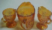 Imperial Carnival Grape Pitcher Creamer Sugar Set - Glass