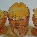Imperial Carnival Grape Pitcher Creamer Sugar Set - Glass