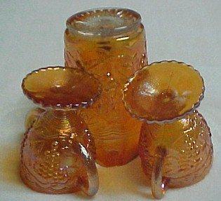 Imperial Carnival Grape Pitcher Creamer Sugar Set - Glass