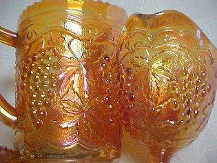 Imperial Carnival Grape Pitcher Creamer Sugar Set - Glass