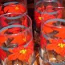 Poinsettia CHRISTMAS Set 6 drinking glasses - glass