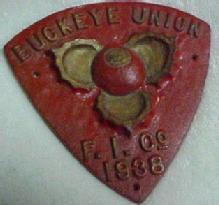 1938 FIRE MARK Ohio Buckeye - Metelware