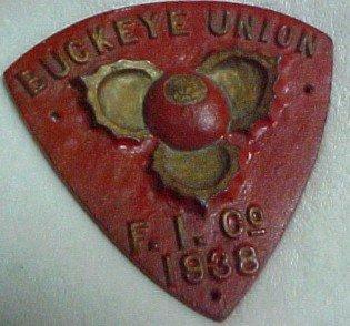 1938 FIRE MARK Ohio Buckeye - Metelware