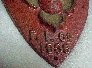 1938 FIRE MARK Ohio Buckeye - Metelware