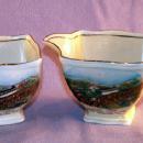Jacob's Ladder Cog Railway Porcelain Souvenir Creamer and Sugar Set