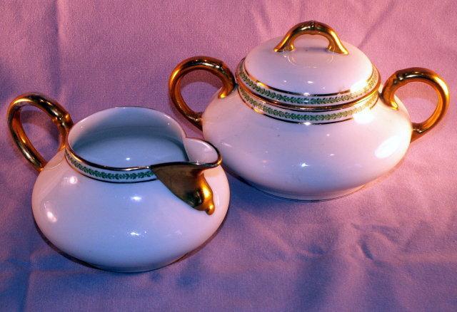 Jacob's Ladder Cog Railway Porcelain Souvenir Creamer and Sugar Set