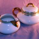 Jacob's Ladder Cog Railway Porcelain Souvenir Creamer and Sugar Set