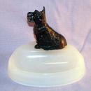 Plaque of WRIGLEY Building Chicago SCOTTIE DOG Oynx Ashtray - Tobacciana