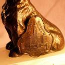 Plaque of WRIGLEY Building Chicago SCOTTIE DOG Oynx Ashtray - Tobacciana