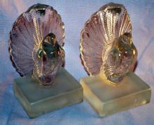 Clear PIGEON Indiana Glass Bookends