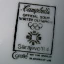 CAMPBELL KIDS 1984 Winter Olympics Bowl with 2 Spoons - Advertising