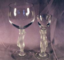 2 Pieces of Crystal Glass Nude Stemware