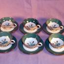 6 Sets of ROYAL BAYREUTH J. L. Hudson Co. Demitasse Porcelain Cups & Saucers