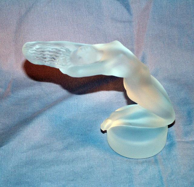 LALIQUE Frosted crystal Chrysis Paperweight - Works of Art