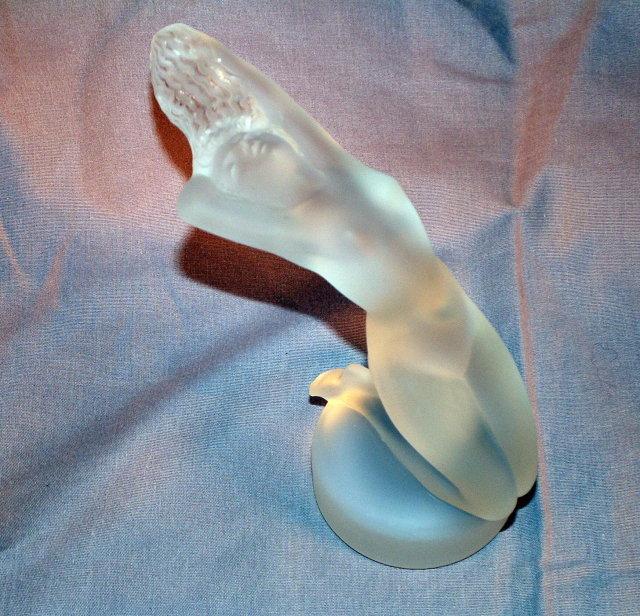 LALIQUE Frosted crystal Chrysis Paperweight - Works of Art