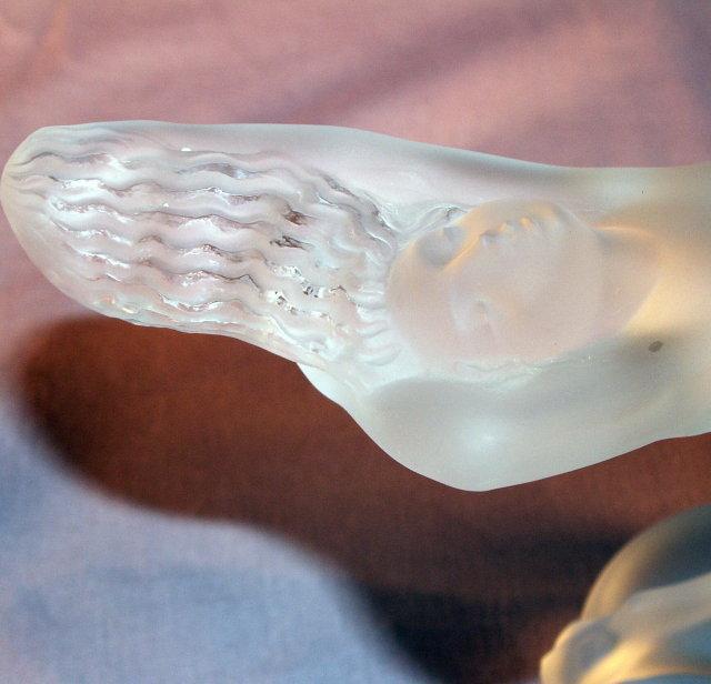 LALIQUE Frosted crystal Chrysis Paperweight - Works of Art