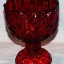 Moon & Stars Red Footed Glass Candy Bowl