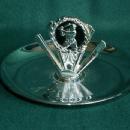 Chrome BASEBALL PLAYER Decorated Ashtray - Tobacciana