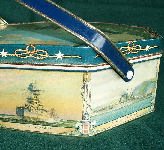 Sunshine Biscuits U.S. WARSHIPS Decorated Biscuit tin - Military