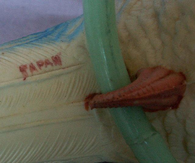 Colorful Celluloid PARROT ON PERCH - Misc.