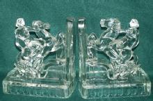 Crystal LADY GODIVA Glass Bookends