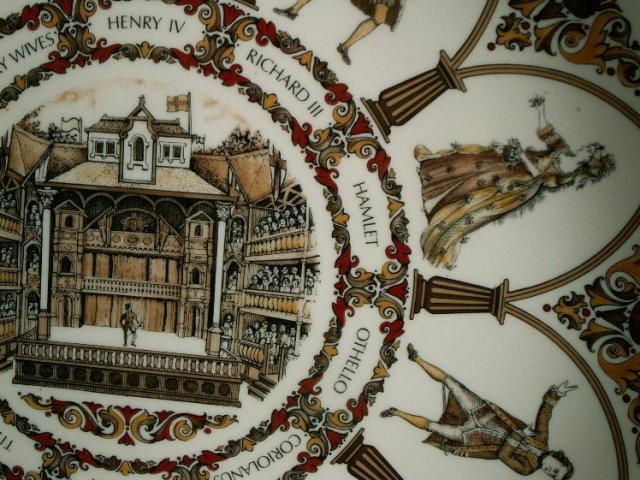 SHAKESPEARE CHARACTERS ALL THE WORLD'S A STAGE Porcelain Plate