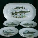 Five Piece Porcelain FISH Serving Set