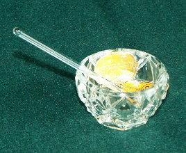 Set of 8 Pressed Glass Salts and Spoons in Original Box