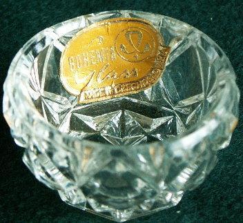 Set of 8 Pressed Glass Salts and Spoons in Original Box