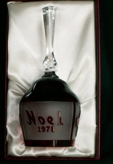 Red Goebel NOEL 1978 Limited Edition Crystal Bell in Original Box - Glass