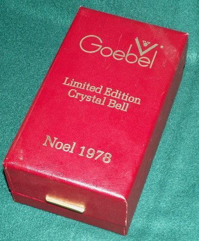Red Goebel NOEL 1978 Limited Edition Crystal Bell in Original Box - Glass