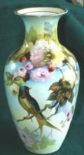 Beautiful Noritake BARN SWALLOW Porcelain Hand Painted Vase