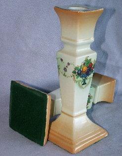 Set of English Fruit Bowl Designed Porcelain Candlesticks