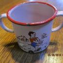 Goose + Boy Child's Enameled Cup - Fine Porcelain
