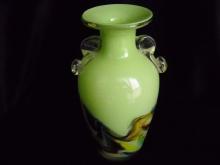 Glass vase swirls of colors