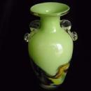 Glass vase swirls of colors
