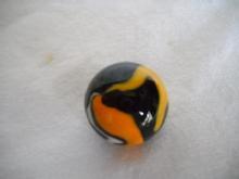 Marble vintage,swirl, black, white, orange,yellow