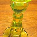 Vaseline Yellow Uranium Candlestick - Glass