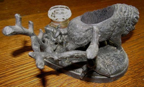 Wild Boar Inkwell Ink Well - Metalware