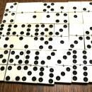 Vintage Dominoes Set Ebony & Ivory in wood box