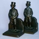 Cast Metal YOUNG MAN IN TOP HAT Bookends - Metalware