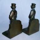 Cast Metal YOUNG MAN IN TOP HAT Bookends - Metalware