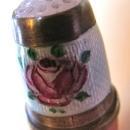 Enameled Thimble Sterling Stone - Silver